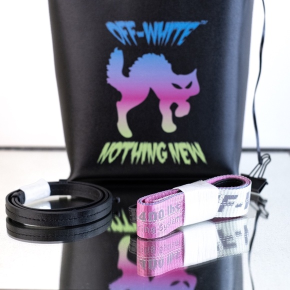 Off-White Leather Bag NOTHING NEW in Black NEW Men Women Unisex Authentic - Picture 10 of 13